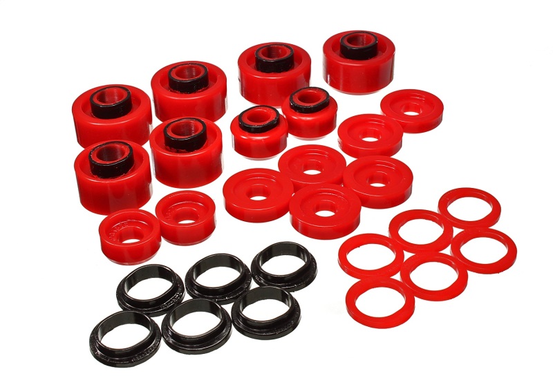 Ford F-250 SD Body Mount Set - Energy Suspension - Hyper-Flex™ Polyurethane - Red - `99-`07